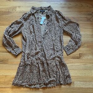 J. Crew Brown and Black Mini Dress